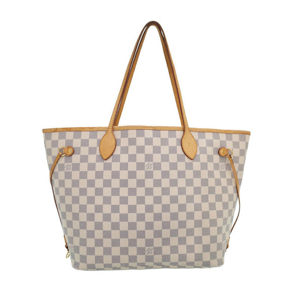 Louis Vuitton Bag Tote Damier MM Azur White Neverfull - Picture 1 of 8